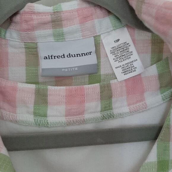 Alfred Dunner Checkers Button Down Shirt size 10P - Picture 3 of 7